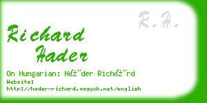 richard hader business card